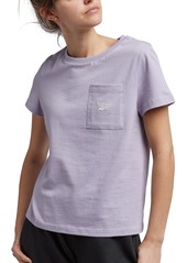 Reebok Women's Cotton Identity Classics Patch-Pocket T-Shirt - Astro Rose