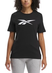 Reebok Women's Cotton Vector Graphic Short-Sleeve Tee - White