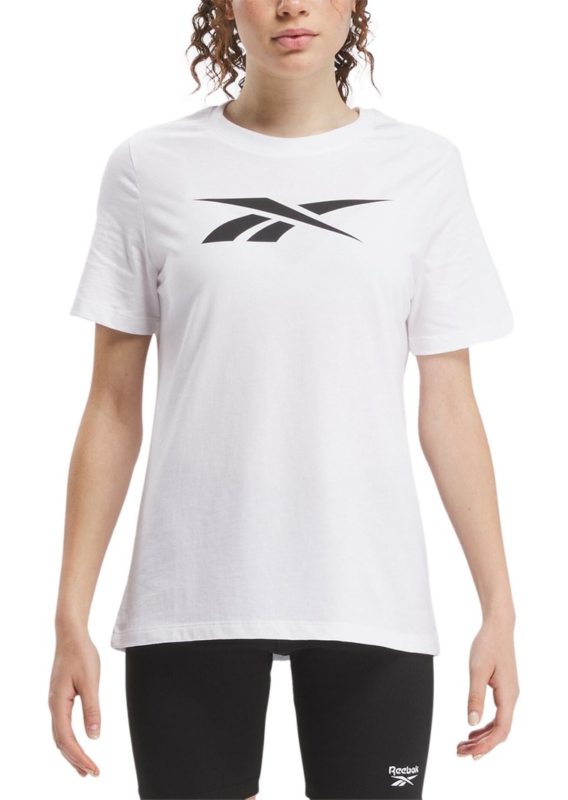 Reebok Women's Cotton Vector Graphic Short-Sleeve Tee - White