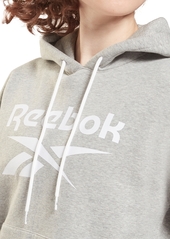 Reebok Women's Big Logo Fleece Hoodie - Medium Grey Heather