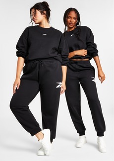 Reebok Women's Fleece Vector Jogger Pants, A Macy's Exclusive - Black
