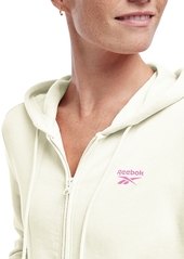 Reebok Women's French Terry Zip-Front Hoodie - Chalk Melange