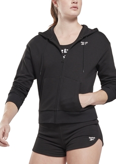 Reebok Women's French Terry Zip-Front Hoodie - Black