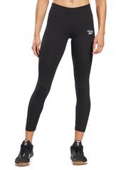 Reebok Women's Mid-rise Full Length Small Logo Leggings - Green