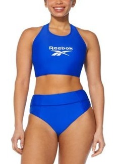 Reebok Womens High Neck Racer Back Bikini Top High Waist Bikini Bottoms