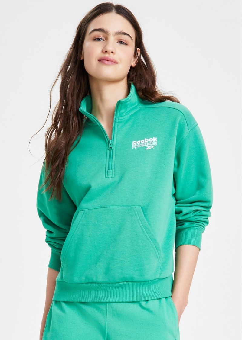 Reebok Women's Identity Brand Proud Quarter Zip Sweatshirt - Sport Green