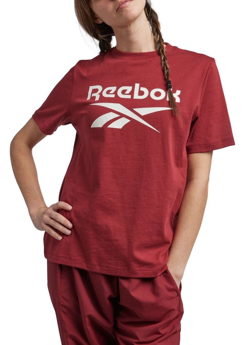 Reebok Women's Identity Cotton Big Logo T-Shirt - Rich Maroon