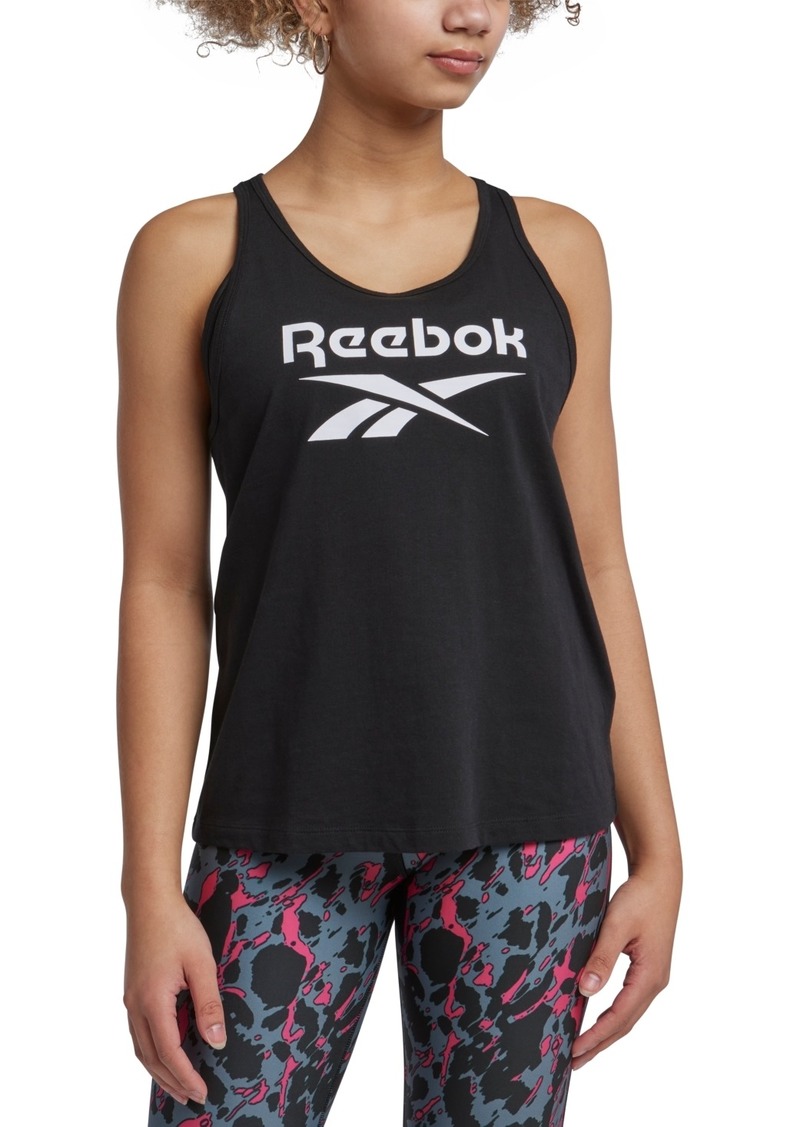 Reebok Women's Identity Cotton Big Logo Tank Top - Black