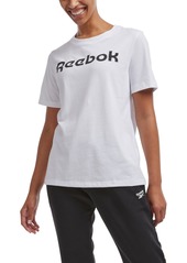 Reebok Women's Logo-Print Crewneck T-Shirt - Jasmine Pink