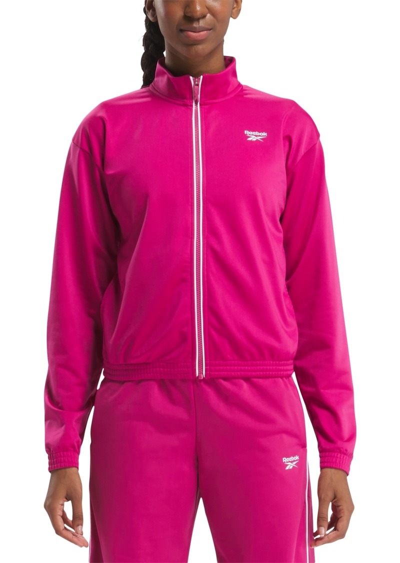 Reebok Women's Logo Tricot Long-Sleeve Track Jacket, A Macy's Exclusive - Seprpi