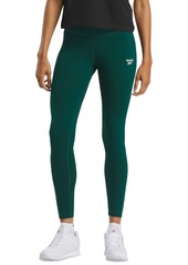 Reebok Women's Mid-rise Full Length Small Logo Leggings - Green