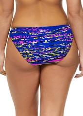 Reebok Women's Printed Hipster Bikini Bottoms - Blue Print