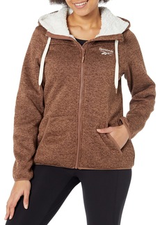 Reebok Women's Sherpa Lined Sweater Fleece Jacket