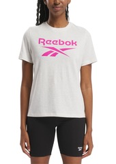 Reebok Women's Short Sleeve Logo Graphic T-Shirt - White