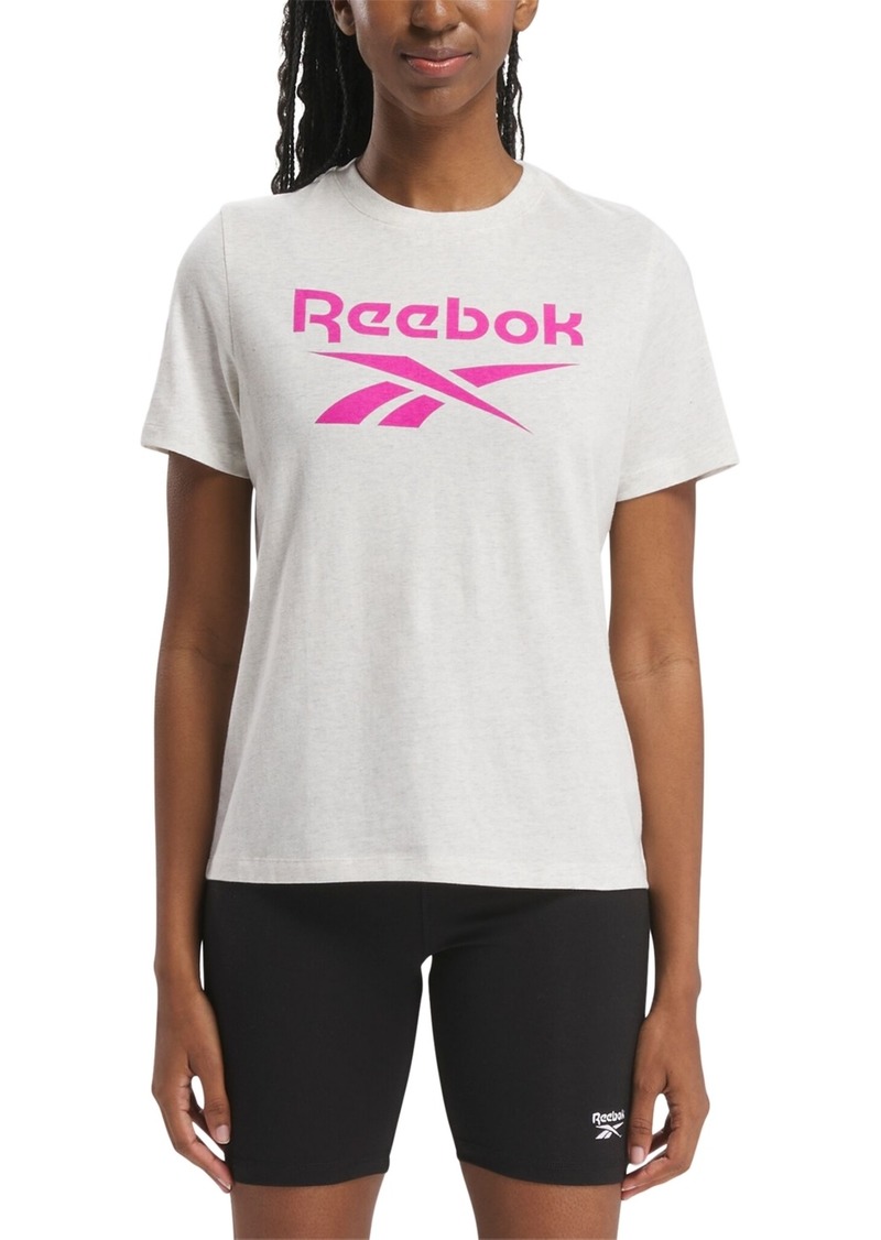 Reebok Women's Short Sleeve Logo Graphic T-Shirt - Chalk Melange