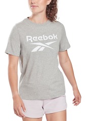 Reebok Women's Short Sleeve Logo Graphic T-Shirt - White