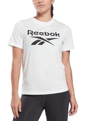 Reebok Women's Short Sleeve Logo Graphic T-Shirt - Chalk Melange