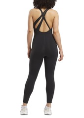 Reebok Women's Strappy-Back Sleeveless 7/8 Bodysuit - Black