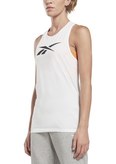 Reebok Women's Vector Graphic Logo Racerback Tank Top - White