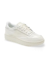 Reebok x Cardi Coated Club C Double Platform Sneaker in Chalk/Chalk/Clear at Nordstrom