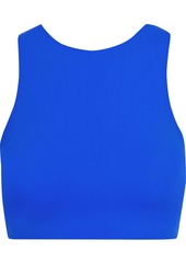 Reebok X Victoria Beckham Woman Cropped Logo-appliquéd Stretch Top Bright Blue