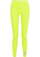 Reebok X Victoria Beckham Woman Printed Neon Stretch Leggings Lime Green