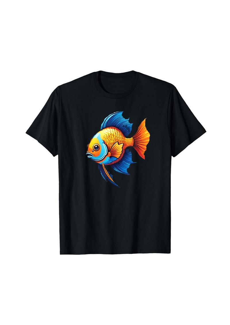 Fancy Tropical Reef Fish Art Illustration T-Shirt