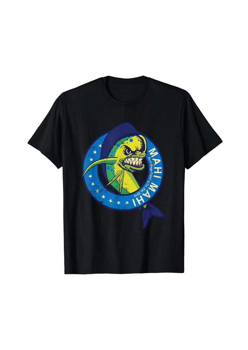 Reef Mahi Mahi Slayer. Dorado Dolphin - Deep Sea Vintage Fishing T-Shirt