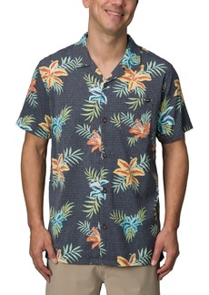 Reef Men's Arroyo Woven Floral-Print Short-Sleeve Camp Shirt - Caviar