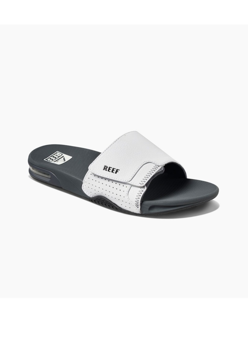 Reef Men's Fanning Comfort Fit Slides - Gray, White