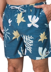 "Reef Men's Harmon Tropical Print Drawstring 5-3/4"" Swim Trunks - Legion Blue"