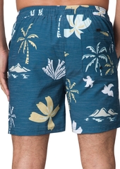 "Reef Men's Harmon Tropical Print Drawstring 5-3/4"" Swim Trunks - Legion Blue"