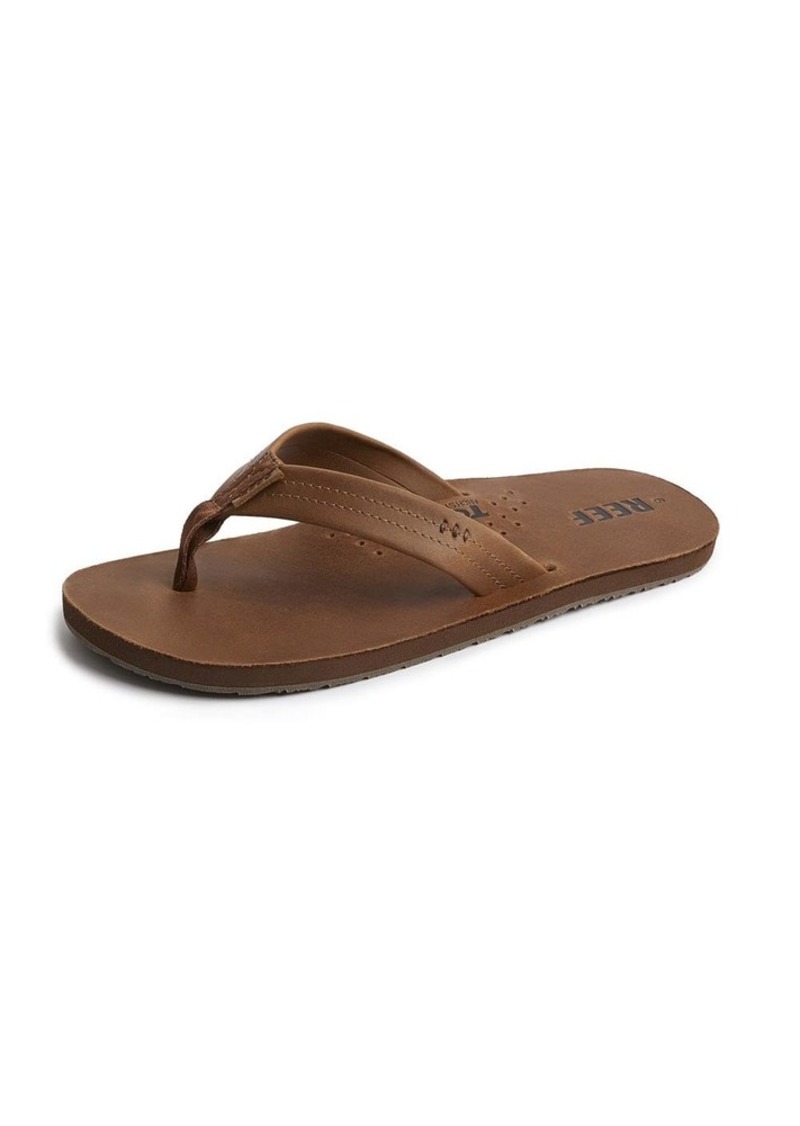 Reef Men's Leather Sandals Draftsmen | Bottle Opener Flip Flops For Men With Soft Cushion Footbed