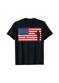 Reef Vintage Distressed American Flag Fishing Pole T-Shirt