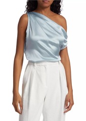 Reformation Annika Draped Silk Top