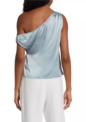 Reformation Annika Draped Silk Top