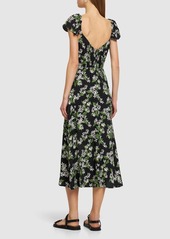 Reformation Baxley Printed Viscose Crepe Midi Dress