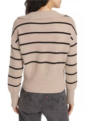 Reformation Beckie Striped Cashmere V-Neck Sweater