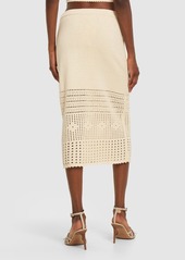 Reformation Carter Novelty Knit Cotton Midi Skirt