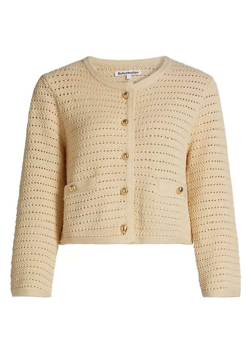 Reformation Charlotte Cotton Pointelle Cardigan