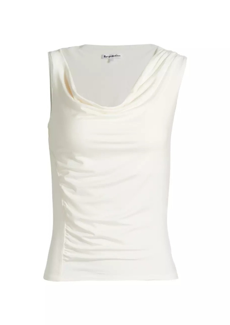 Reformation Darla Ruched Knit Sleeveless Top