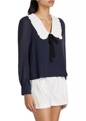 Reformation Edalene Polka Dot Long-Sleeve Blouse