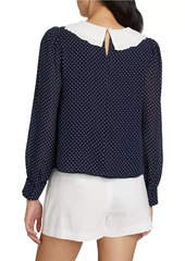 Reformation Edalene Polka Dot Long-Sleeve Blouse