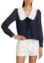 Reformation Edalene Polka Dot Long-Sleeve Blouse