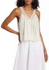 Reformation Fira Cotton Voilé Lace Tank