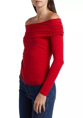 Reformation Florentina Stretch Knit Off-The-Shoulder Top