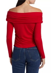 Reformation Florentina Stretch Knit Off-The-Shoulder Top