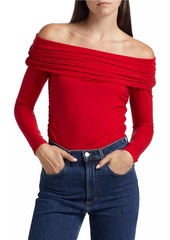 Reformation Florentina Stretch Knit Off-The-Shoulder Top