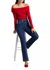 Reformation Florentina Stretch Knit Off-The-Shoulder Top