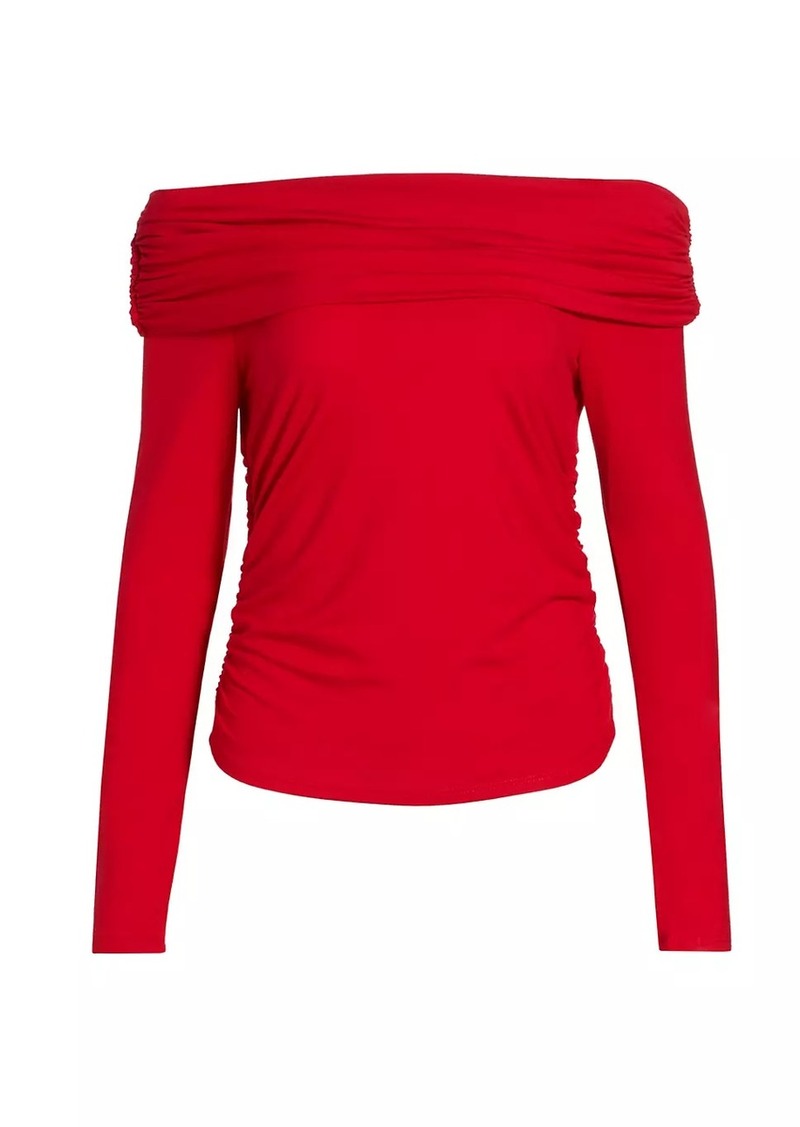 Reformation Florentina Stretch Knit Off-The-Shoulder Top